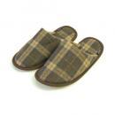 スリッパ ブランケット チェック メンズ BR ブラウン ウール 2個セット メンズフリー