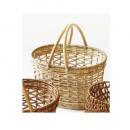 RATTAN2ハンドル バスケット シェブロン WH ホワイト かご かわいい 幅40