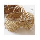 RATTAN ダブルバスケット バルジ WH ホワイト かご かわいい ラタン 幅42