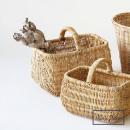 RATTAN バスケット キューブ (S) ライトブラウン かご かわいい ラタン 幅32.5