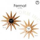 フェルマー WH 壁掛け時計 ウォールクロック 星 太陽 木製 おしゃれ ホワイト 直径40