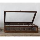 WOODフレーム ショーケース LOW (S) ガラス アンティーク調 ディスプレイ 幅55