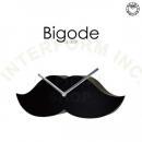 ビゴーデ 壁掛け時計 ウォールクロック ポリレジン 髭モチーフ おしゃれ ユニーク 幅30