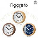 フィガレト NV 壁掛け時計 置き時計 木製 ガラス カジュアル おしゃれ 直径16