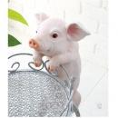 クランバーピッグ オブジェ ディスプレイ 置物 アンティーク調 動物 ピンク かわいい 高さ37