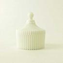 オペーク キャニスター ストレート (L) WH ホワイト ガラス 小物入れ かわいい 直径9