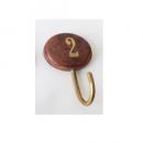 WOOD マグネット フック ナンバー オーバル 02 3個セット アンティーク調 幅4