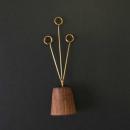 トゥロワリング ウッドベース カードスタンド ブラス 木製 ステーショナリー 直径3.5