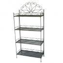 ペトゥル METAL ラック ヨーロピアン 4段 おしゃれ アイアン 棚 ウォッシュグレー