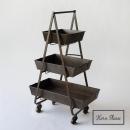 IRON トレーBOX ワゴン ラック ヴィンテージ調 シャビー かっこいい 高さ98