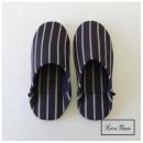 ルームシューズ アウトライン ストライプ メンズ ネイビー 2個セット レーヨン メンズフリーサイズ