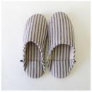 ルームシューズ リネンイコールストライプ メンズ NV 2個セット コットン メンズフリーサイズ