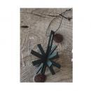 WOODENジョイントオーナメントスノーフレークGN グリーン 3個セット 木製 おしゃれ 長さ13