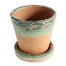 Antique テラコッタ Pot & Saucer M ハンドメイド おしゃれ プランター ソーサ