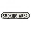 アイアンプレート  SMOKING AREA 喫煙室 ホワイト サイン 通販