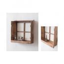 Petit monde ディスプレイウィンドウ ブラウン 茶 ディスプレイ 壁掛け 小窓 木製 棚