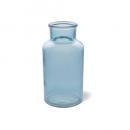 トルシヨンガラスベースJ-M 4個セット ガラス 花瓶 フラワーベース ターコイズブルー 高さ16