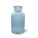 トルシヨンガラスベースJ-L 2個セット ガラス 花瓶 フラワーベース ターコイズブルー 高さ18