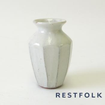 CERAMIC ストリーク フラワーベース ベーシック グレー 信楽焼 陶器 花瓶 高さ11