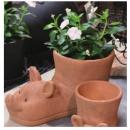 Pig ブーツポット L プランター かわいい ガーデニング用品 植木鉢 ブタモチーフ