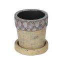 GEOMETRIC POT ROUND-A S GRAY プランター テラコッタ 直径10