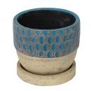 GEOMETRIC POT ROUND-B L TURQUOISE プランター テラコッタ 直径18