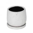 GLAZED POT ROUND WHITE L プランター テラコッタ ホワイト 直径20