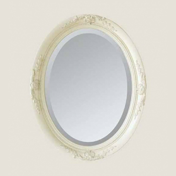 丸型アンティーク調クラシックミラー 鏡(L アイボリー) ヨーロピアン レトロ お洒落
