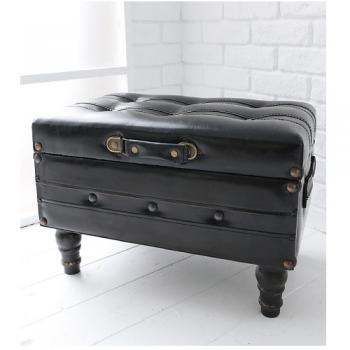 ノアール・トランクケース アンティーク調 シャビー ブラック おしゃれ 収納 ディスプレイ 椅子型