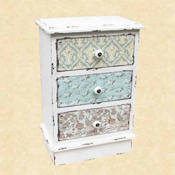 フレンチクラシック柄3段チェスト　女の子 シャビー アンティーク調 お洒落 ラック 棚