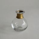 GLASS フラワーベース BRASSネック スウェル CL 花瓶 クリア 高さ11.5