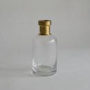 GLASS フラワーベース BRASSカバー CL 花瓶 クリア 高さ17