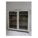 ガラスキャビネット 棚 木製 おしゃれ アンティーク調 ガラス シャビー 収納 ラック