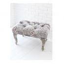 スツール 椅子 アンティーク調 おしゃれ エレガント ヨーロピアン調 ファブリック 天然木