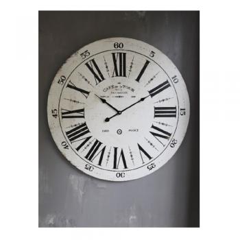 ウォールクロック 時計 木製 おしゃれ アンティーク調 壁掛け 電池 ホワイト 白