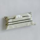 ティッシュカバー ヘイズ ストライプ BK ナチュラル ブラック コットン 長さ32