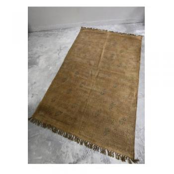 コットンラグ おしゃれ アンティーク調 絨毯 マット ファブリック マスタード 手織り