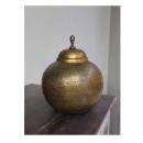 アルミジャー ポット 蓋付き 壺 アンティーク調 ゴールド 金色 アラビアン おしゃれ 置物