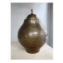 アルミジャー ポット 蓋付き 壺 アンティーク調 ゴールド 金色 アラビアン おしゃれ 置物