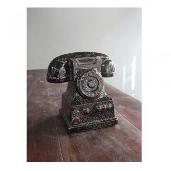 ポッテリーダイヤルフォン アンティーク調 おしゃれ 陶器 オブジェ 置物 インダストリアル