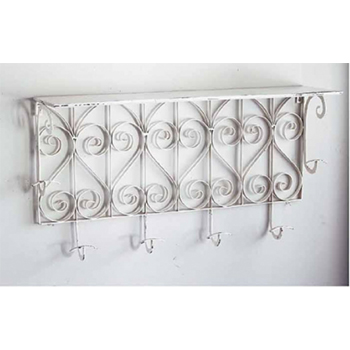 バロックアイアンウォール4フック　ホワイト