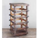 クラシカルウッドディスプレイフックラック　シャビー アンティーク 木製 フック 四角 6段 お洒落