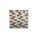 モザイクプレートNo.13  壁掛けインテリアレトロ ガーリー 赤 スクエア カラフル DIY