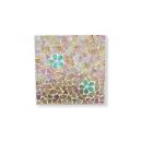 モザイクプレートNo.11  壁掛けインテリア リゾートターコイズブルーハイビスカス ガーリー