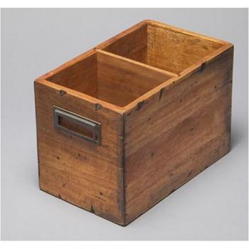 ボックス アンティーク調 収納ボックス ステーショナリー ナチュラル 木製 おしゃれ 幅23