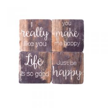 クルールレジン タイルコースターJ (4枚セット) おしゃれ かわいい ウッド調