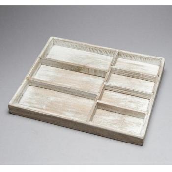 コレクションケース 2個セット 収納ボックス ホワイト ナチュラル 木製 おしゃれ 仕切り 幅30