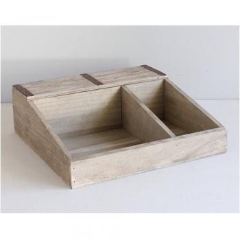 Ocean Deco ディスプレイラック 木製 ナチュラル ブリキ 収納ケース 温もり 卓上