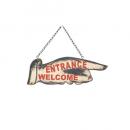 ハンギング サインボード WELCOME アンティーク調 おしゃれ ブリキ 英字 看板 ユニーク