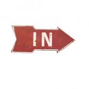 ハンギング サインボード IN アンティーク調 おしゃれ ブリキ 英字 看板 矢印